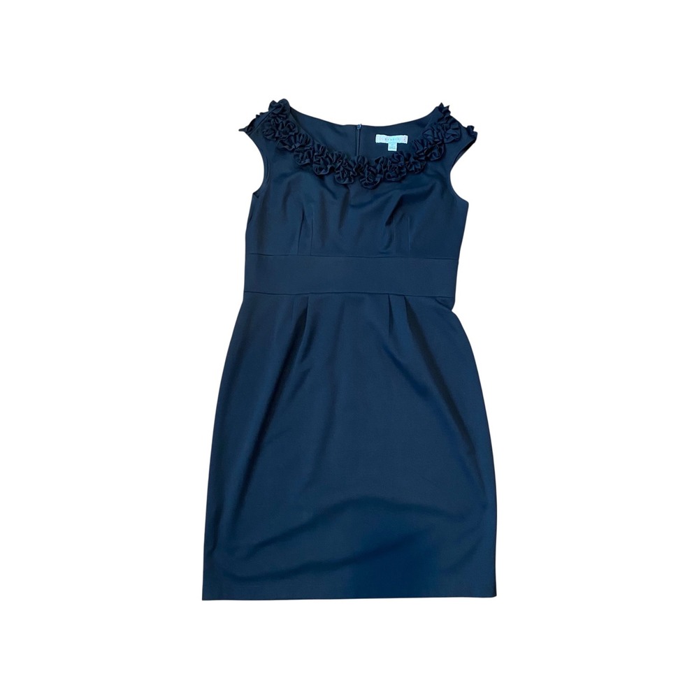 AA Studio Black Dress Sleeveless Ruffle Neck Cocktail Party Career‎